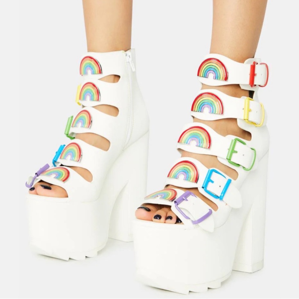 🌈 Y.R.U. DREAMSCAPE RAINBOW PLATFORM HEELS